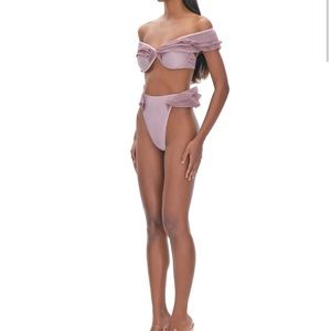 Andrea Salama Lilac High Rise Swim BOTTOMS - S small